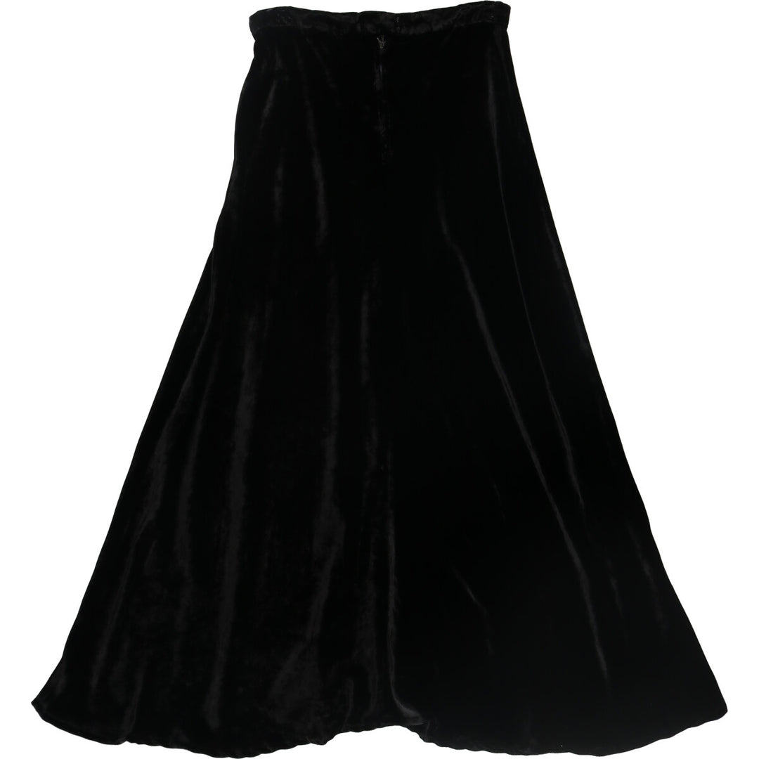 Vintage 70s-80'S velour maxi length flared skirt for women size L /evb008030