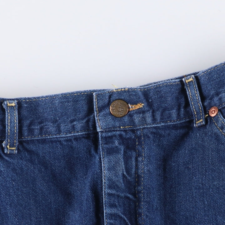 Vintage Lee Riders denim half-length trapezoid skirt, size L, from the 1970s. unclear blue type Vintage Second Hand