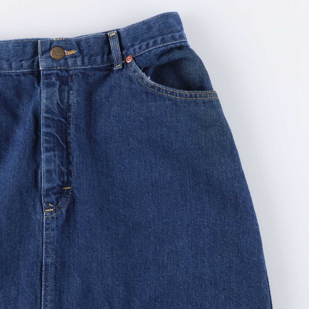 Vintage Lee Riders denim half-length trapezoid skirt, size L, from the 1970s. unclear blue type Vintage Second Hand