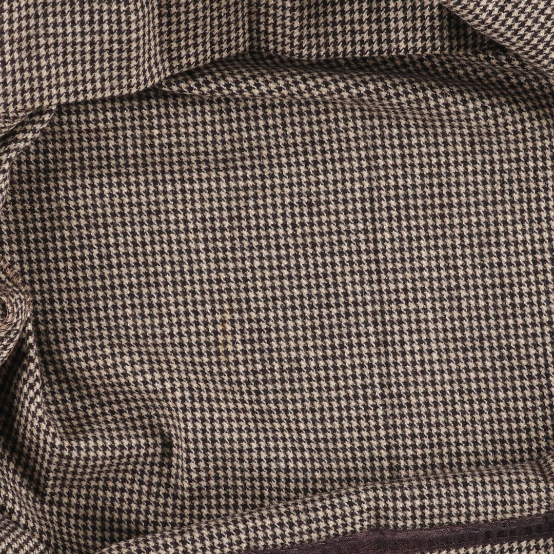 70s~80'S Louis for Women Houndstooth Pattern Wool Long Pleated Skirt Made in USA Women's M Size Vintage /evb008035