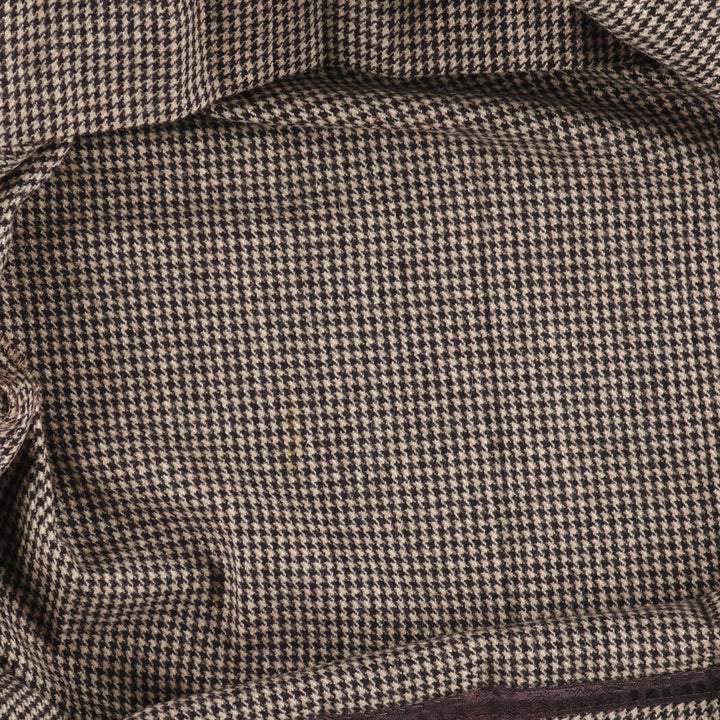 70s~80'S Louis for Women Houndstooth Pattern Wool Long Pleated Skirt Made in USA Women's M Size Vintage /evb008035