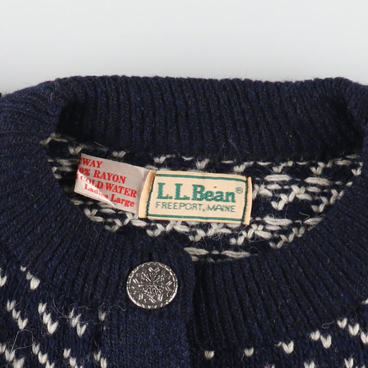 80'S LLBean Wool Tirol Cardigan Women's Size L Vintage /evb008100