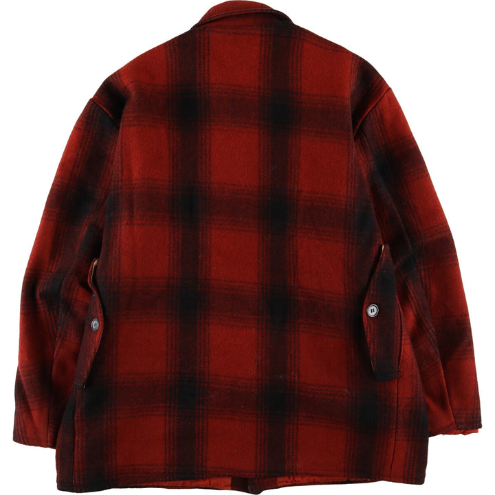 Vintage ombre check hunting wool Mackinaw jacket, men's size XL unclear red type Vintage Second Hand