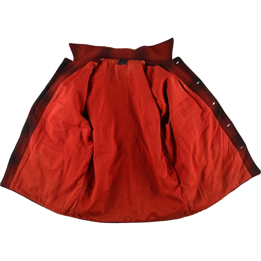 Vintage ombre check hunting wool Mackinaw jacket, men's size XL unclear red type Vintage Second Hand