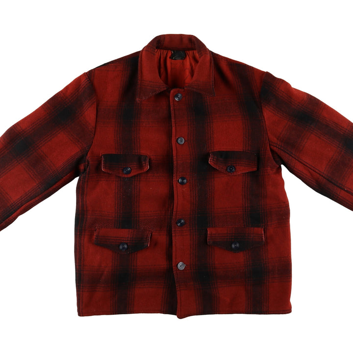 Vintage ombre check hunting wool Mackinaw jacket, men's size XL unclear red type Vintage Second Hand