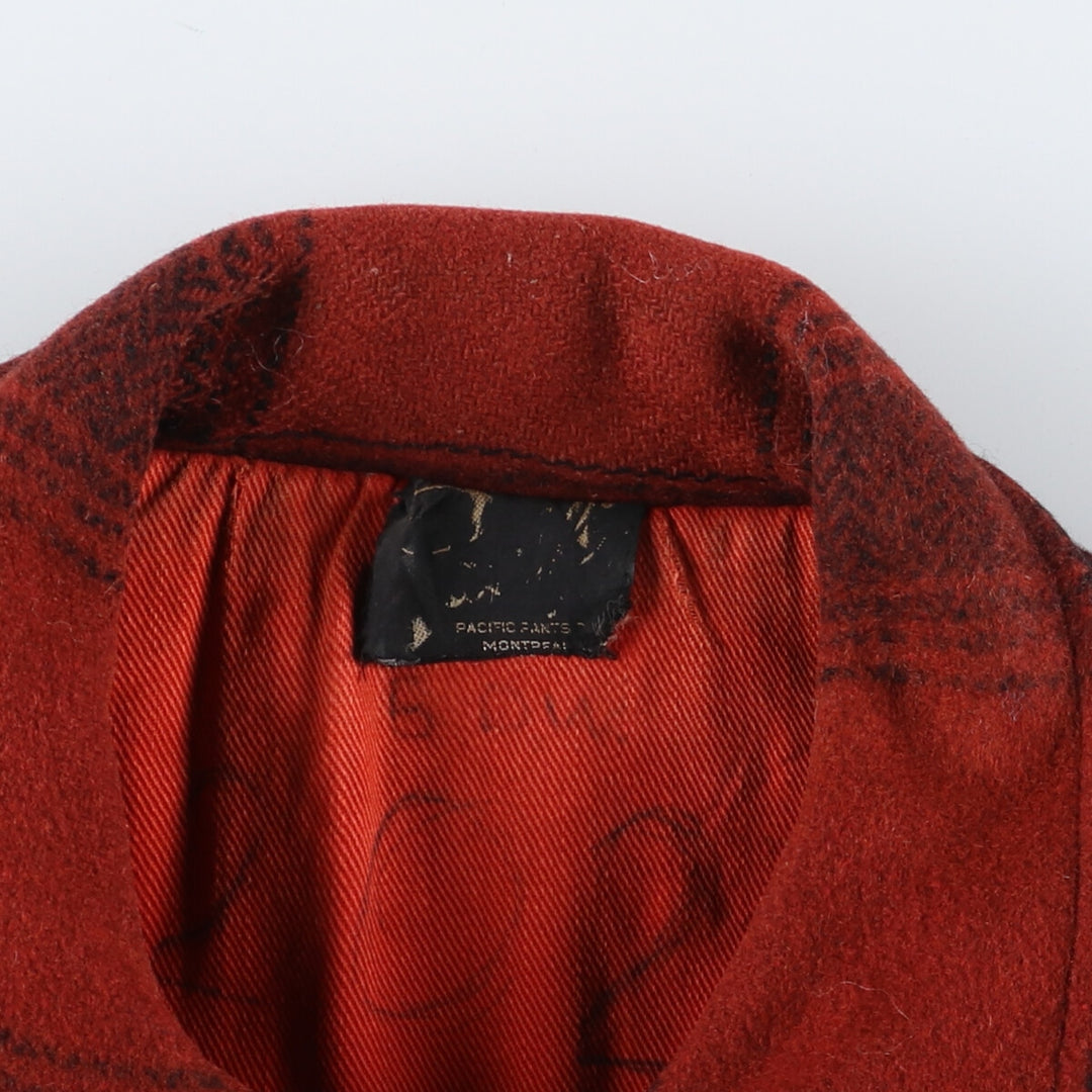 Vintage ombre check hunting wool Mackinaw jacket, men's size XL unclear red type Vintage Second Hand