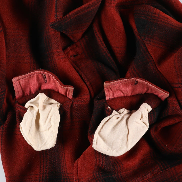Vintage ombre check hunting wool Mackinaw jacket, men's size XL unclear red type Vintage Second Hand