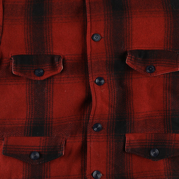 Vintage ombre check hunting wool Mackinaw jacket, men's size XL unclear red type Vintage Second Hand