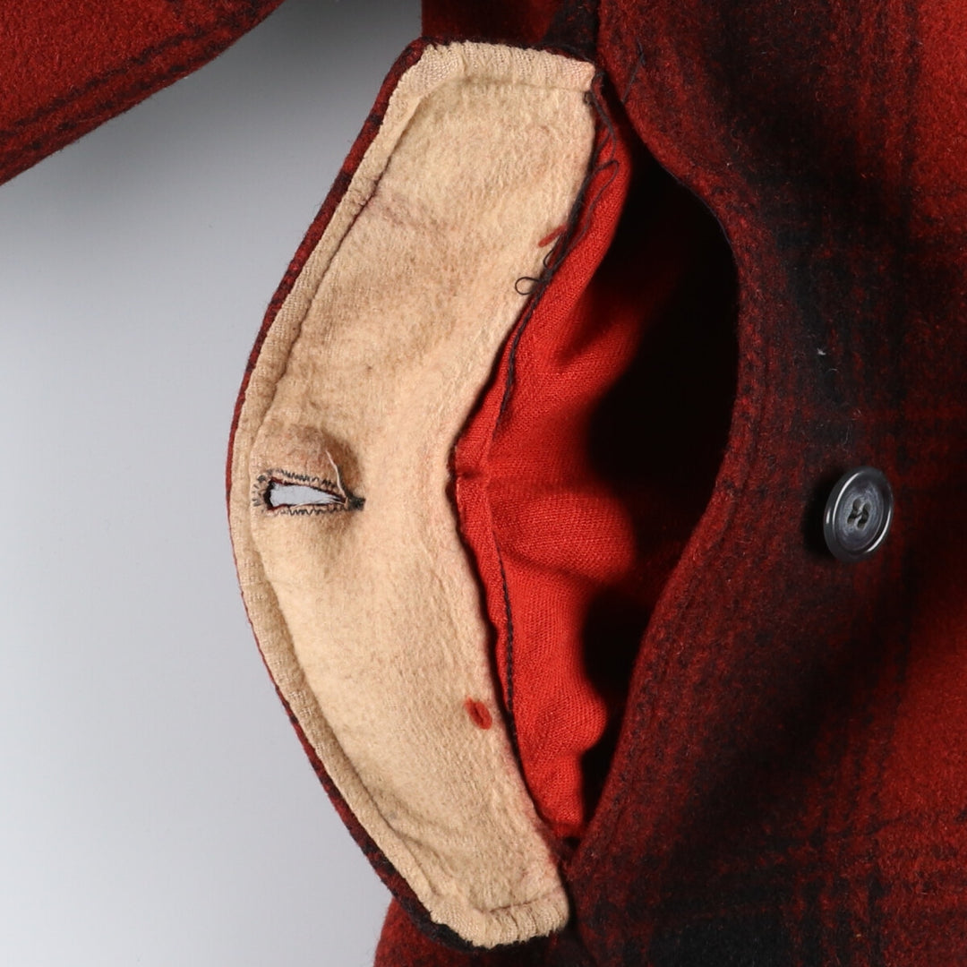 Vintage ombre check hunting wool Mackinaw jacket, men's size XL unclear red type Vintage Second Hand