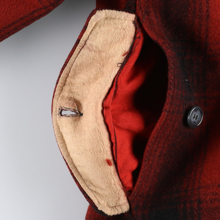 Vintage ombre check hunting wool Mackinaw jacket, men's size XL unclear red type Vintage Second Hand