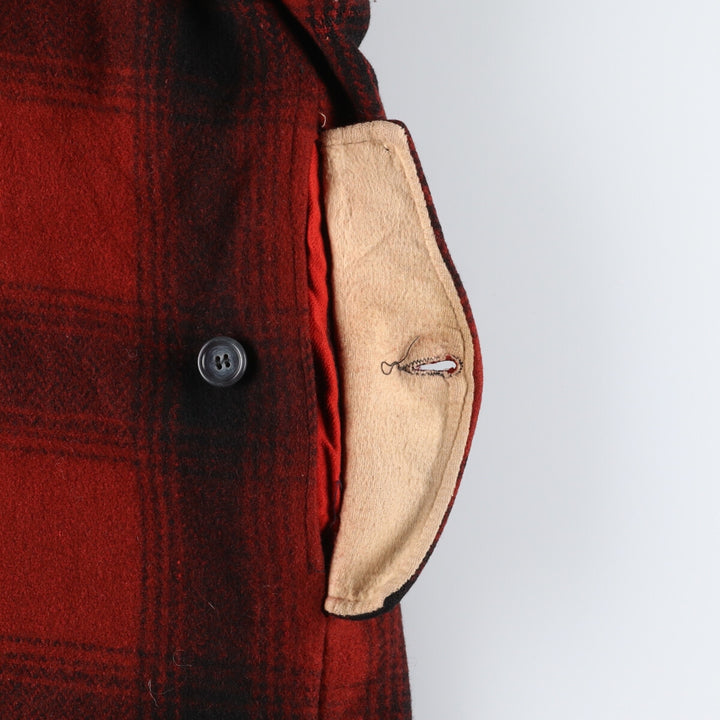 Vintage ombre check hunting wool Mackinaw jacket, men's size XL unclear red type Vintage Second Hand