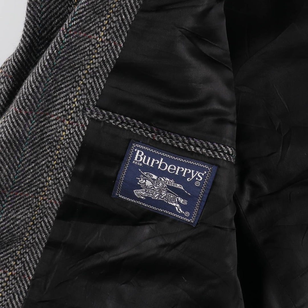 ~90'S Burberry's Striped Pattern Herringbone Wool Tailored Jacket Made in USA Men's XL Vintage /evb008134