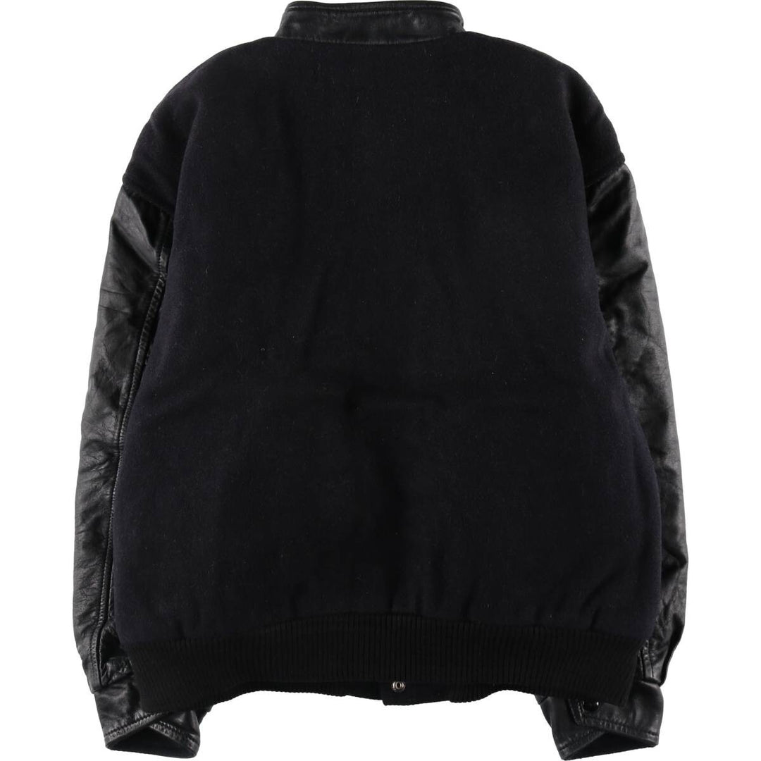 du CHARME Leather Sleeve Wool Varsity Jacket Award Jacket Varsity Jacket Made in Canada Men's L Size Vintage /evb008141