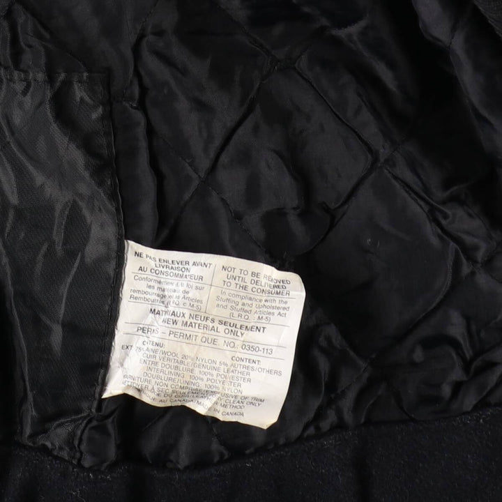 du CHARME Leather Sleeve Wool Varsity Jacket Award Jacket Varsity Jacket Made in Canada Men's L Size Vintage /evb008141