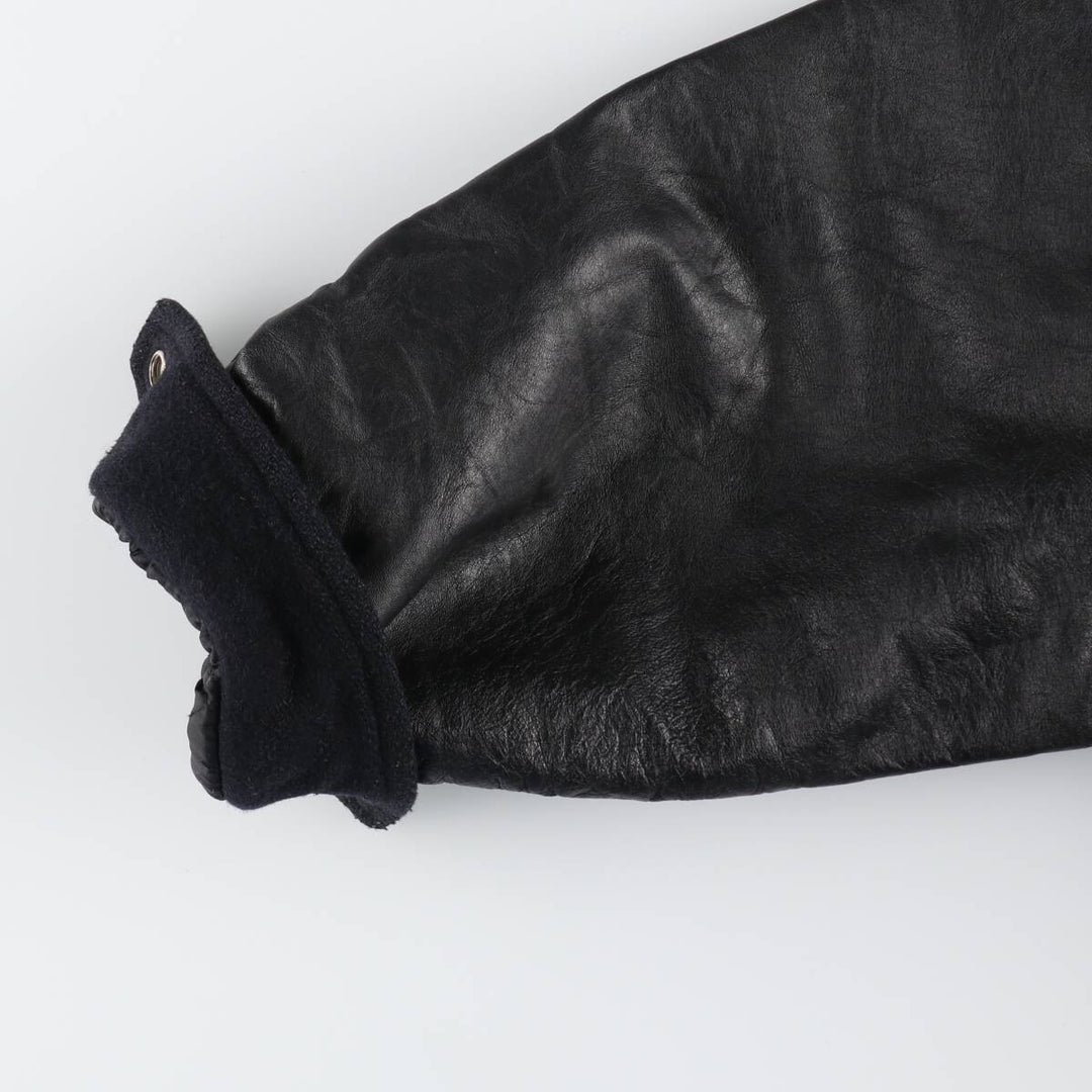 du CHARME Leather Sleeve Wool Varsity Jacket Award Jacket Varsity Jacket Made in Canada Men's L Size Vintage /evb008141