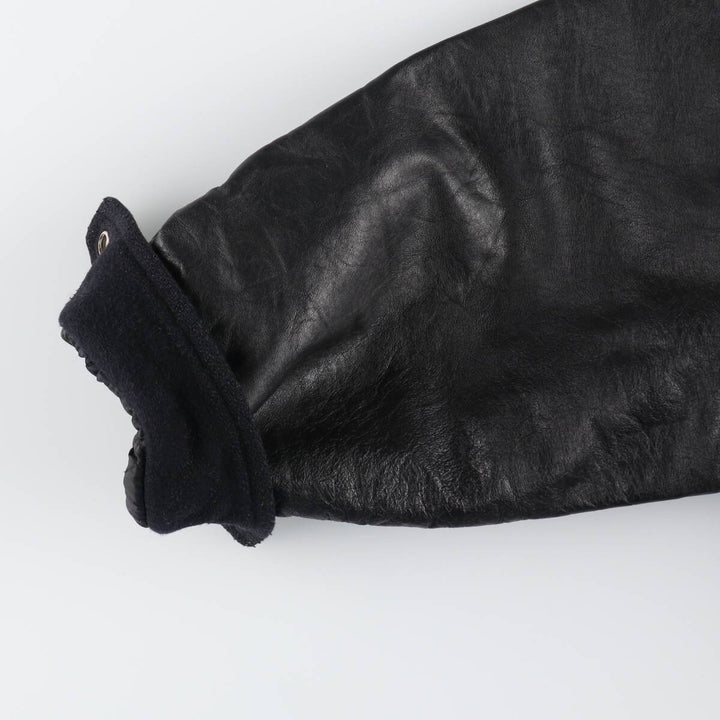 du CHARME Leather Sleeve Wool Varsity Jacket Award Jacket Varsity Jacket Made in Canada Men's L Size Vintage /evb008141