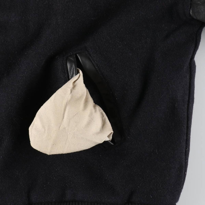 du CHARME Leather Sleeve Wool Varsity Jacket Award Jacket Varsity Jacket Made in Canada Men's L Size Vintage /evb008141