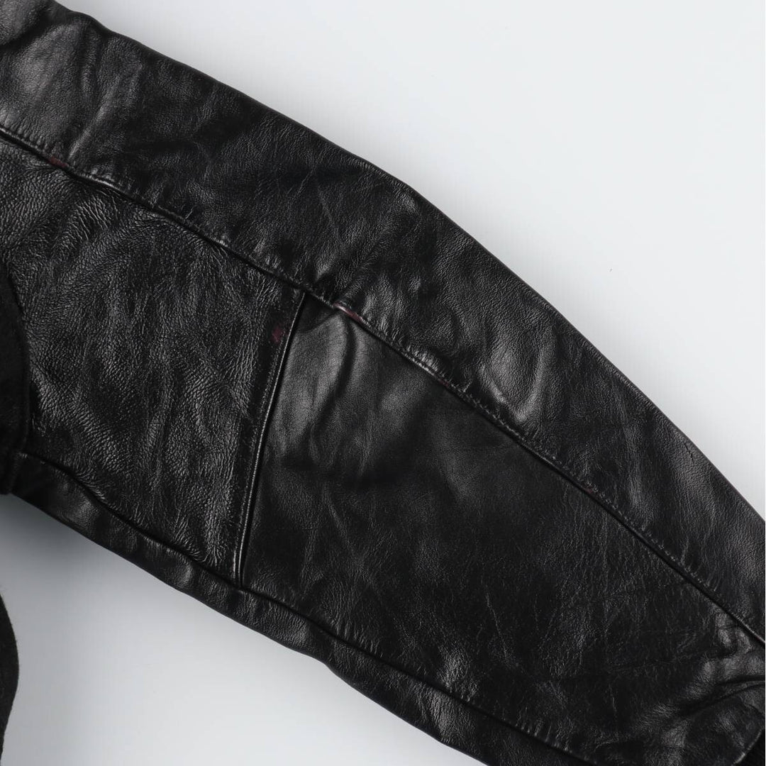 80'S DeLong Collared Sleeve Leather Wool Varsity Jacket Award Jacket Varsity Jacket Made in USA Men's L Size Vintage /evb008142