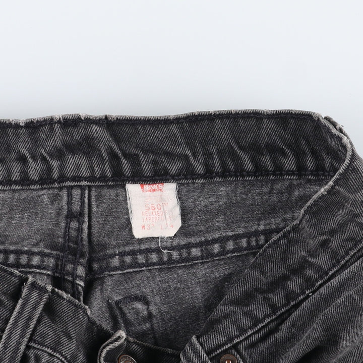 90'S Levi's 550 Relaxed Fit Tapered Leg Black Denim Tapered Denim Pants Made in USA Men's W32 Vintage /evb008173