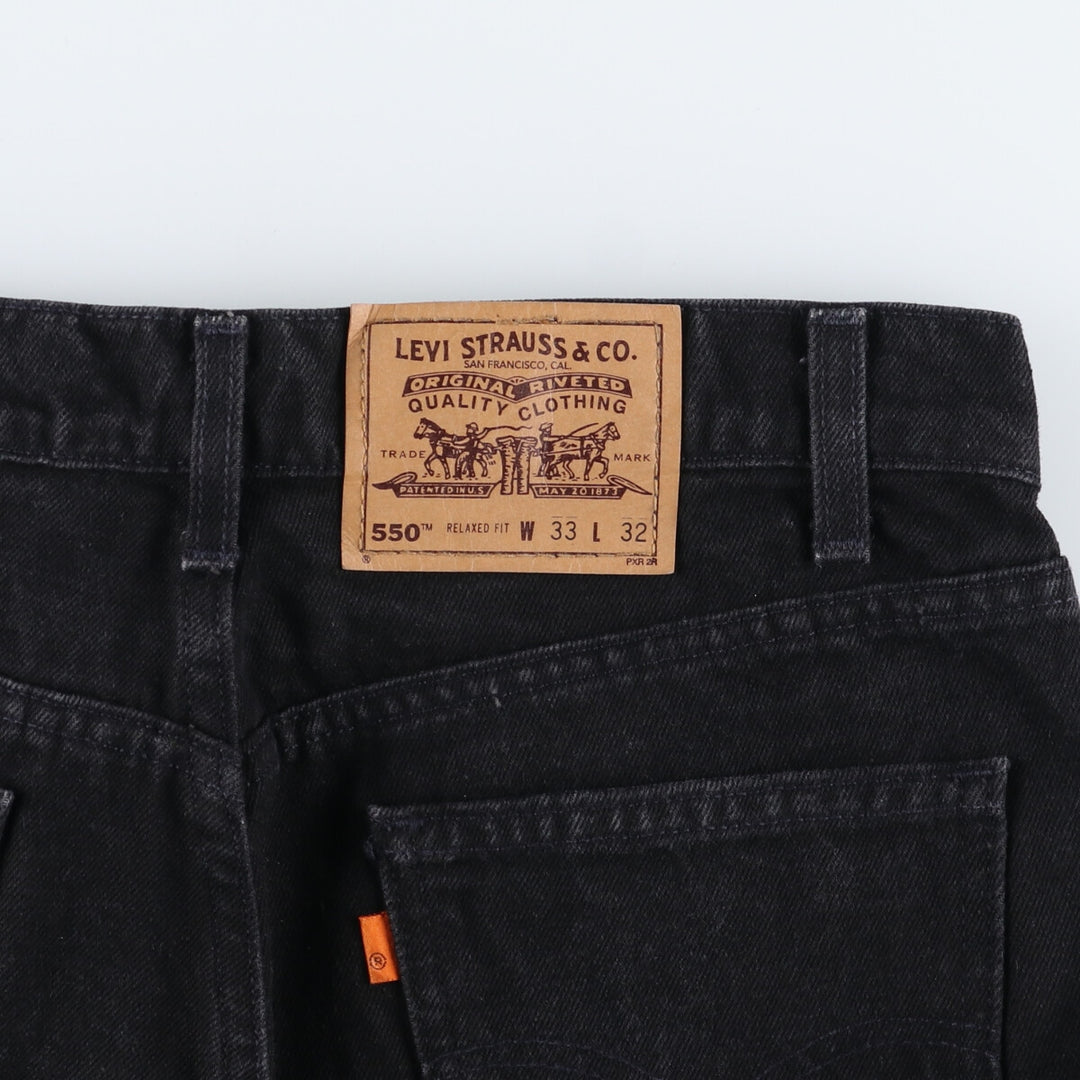 90'S Levi's 550 Relaxed Fit Orange Tab Black Denim Tapered Denim Pants Made in USA Men's W32 /evb008180