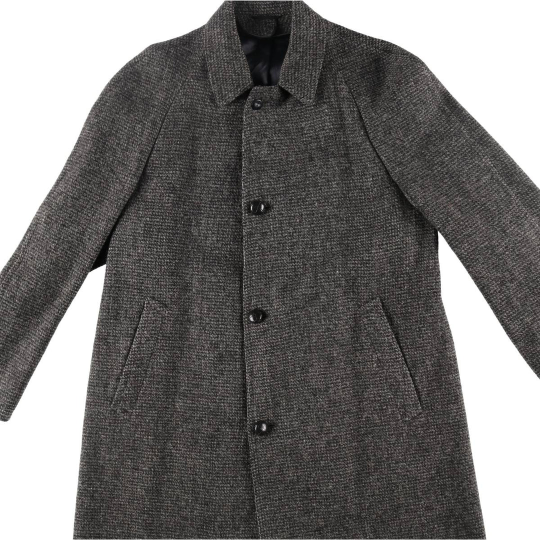 ~60'S Penney's Harris Tweed Wool Balmacaan Coat, Vintage, Men's L size /evb008219