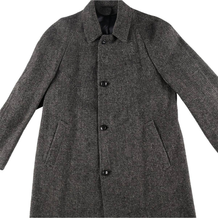 ~60'S Penney's Harris Tweed Wool Balmacaan Coat, Vintage, Men's L size /evb008219