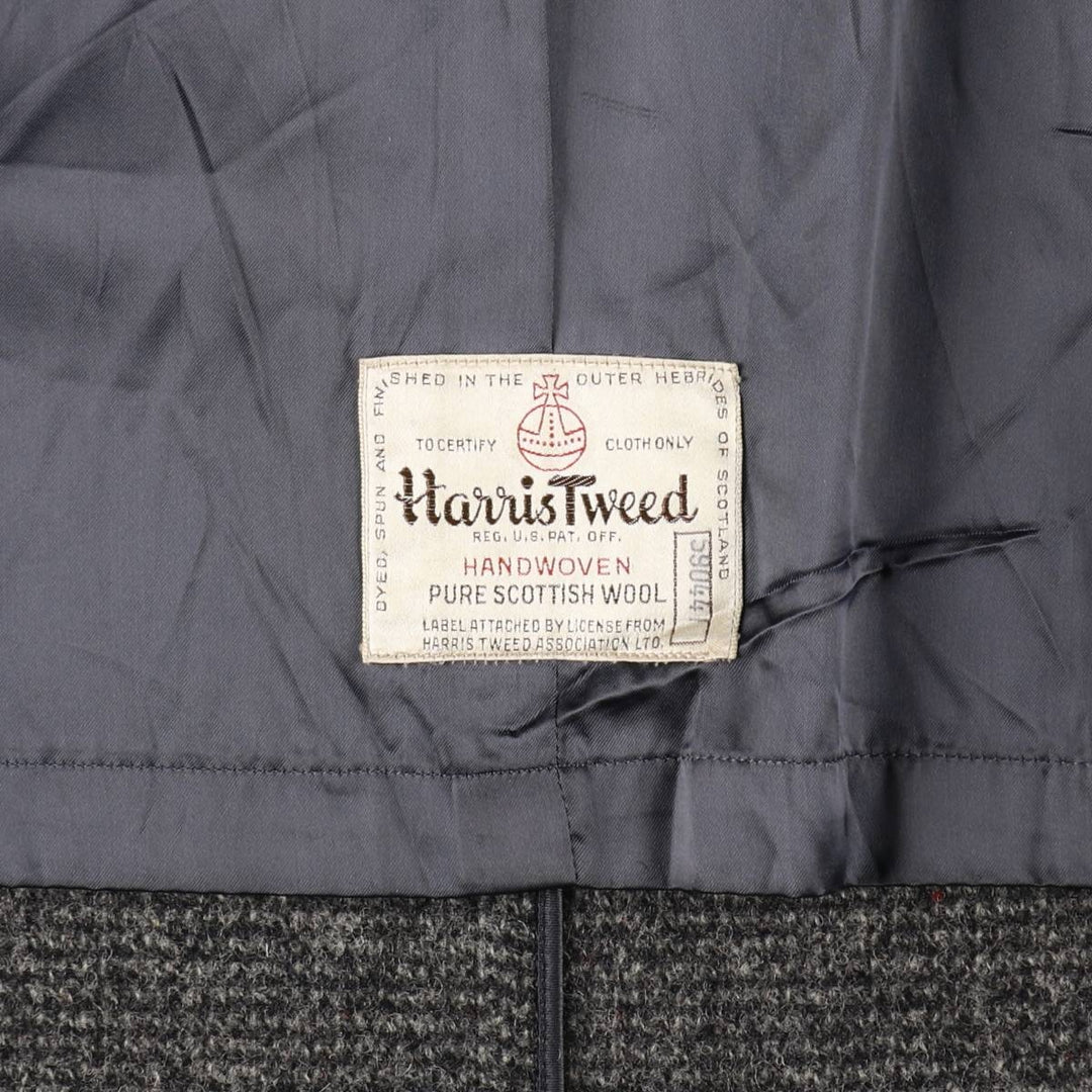 ~60'S Penney's Harris Tweed Wool Balmacaan Coat, Vintage, Men's L size /evb008219