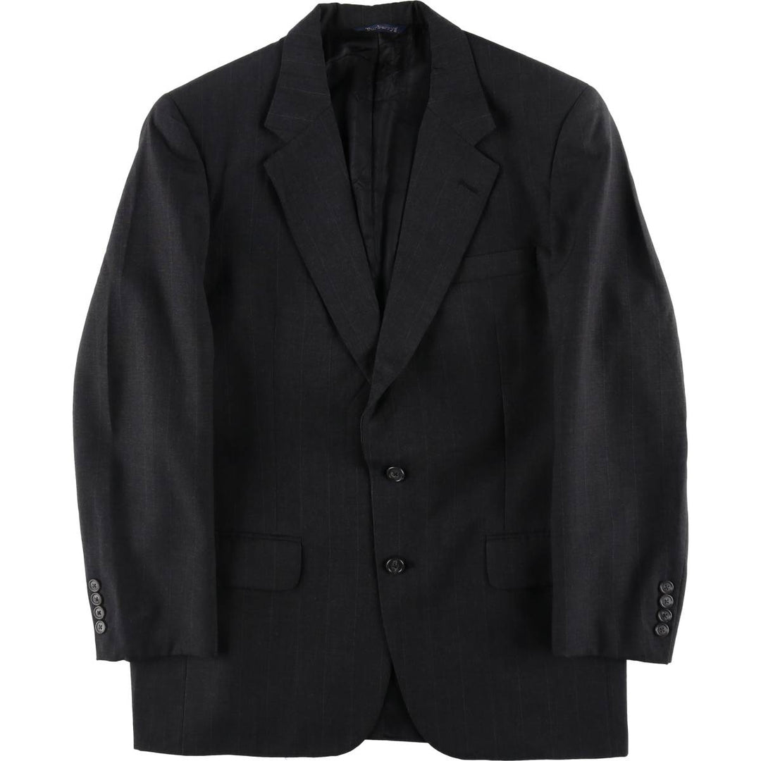 Burberry's Striped Pattern Wool Tailored Jacket Made in USA Men's L size wool Charcoal Vintage Second Hand