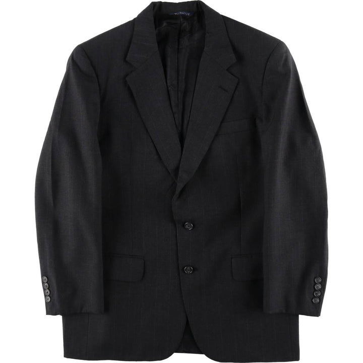 Burberry's Striped Pattern Wool Tailored Jacket Made in USA Men's L size wool Charcoal Vintage Second Hand