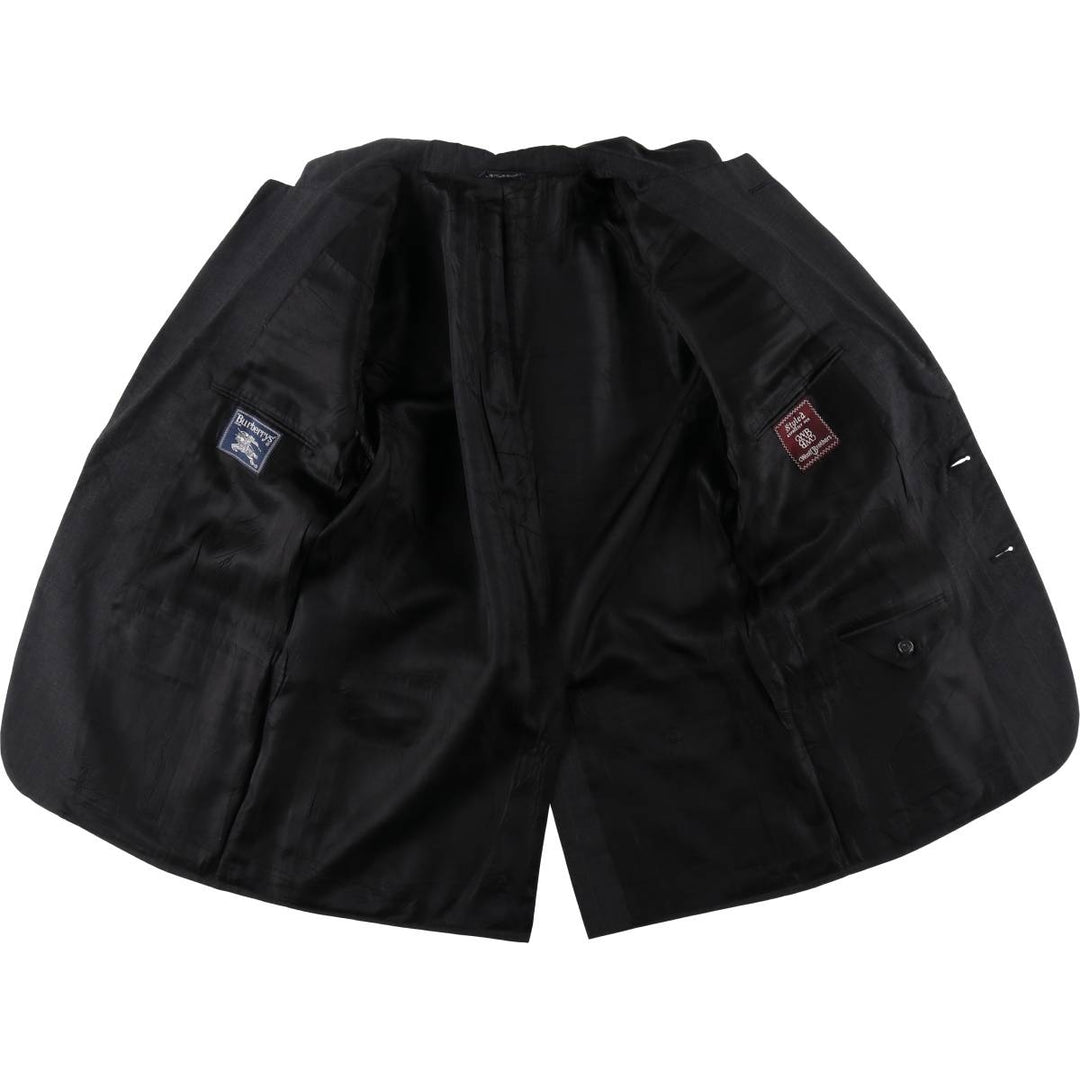 Burberry's Striped Pattern Wool Tailored Jacket Made in USA Men's L size wool Charcoal Vintage Second Hand