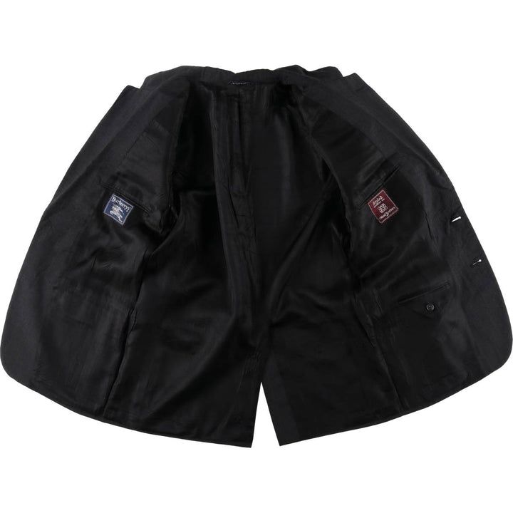 Burberry's Striped Pattern Wool Tailored Jacket Made in USA Men's L size wool Charcoal Vintage Second Hand