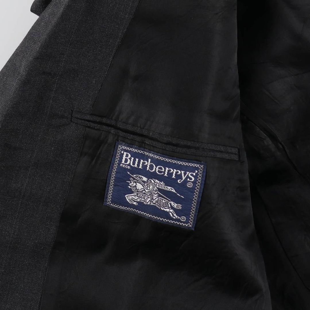 Burberry's Striped Pattern Wool Tailored Jacket Made in USA Men's L size wool Charcoal Vintage Second Hand