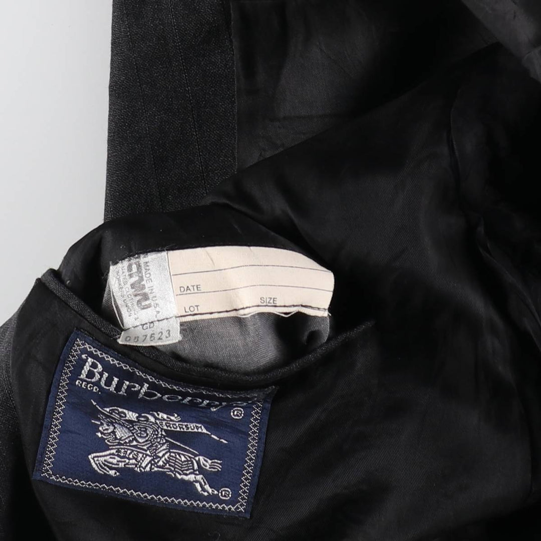 Burberry's Striped Pattern Wool Tailored Jacket Made in USA Men's L size wool Charcoal Vintage Second Hand