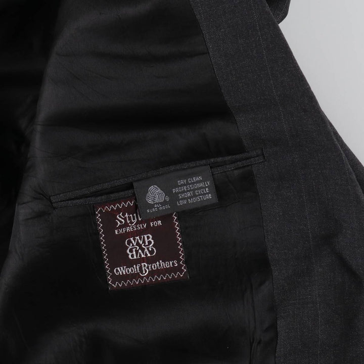 Burberry's Striped Pattern Wool Tailored Jacket Made in USA Men's L size wool Charcoal Vintage Second Hand