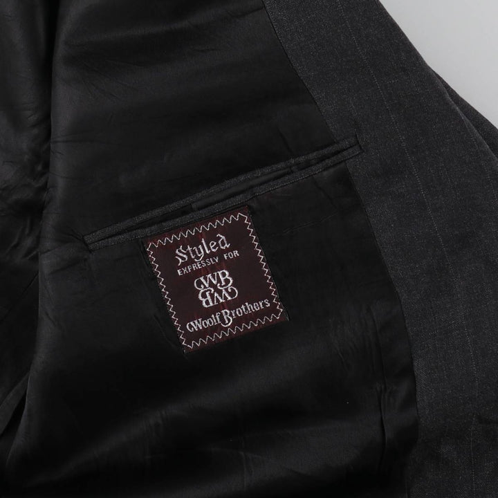 Burberry's Striped Pattern Wool Tailored Jacket Made in USA Men's L size wool Charcoal Vintage Second Hand