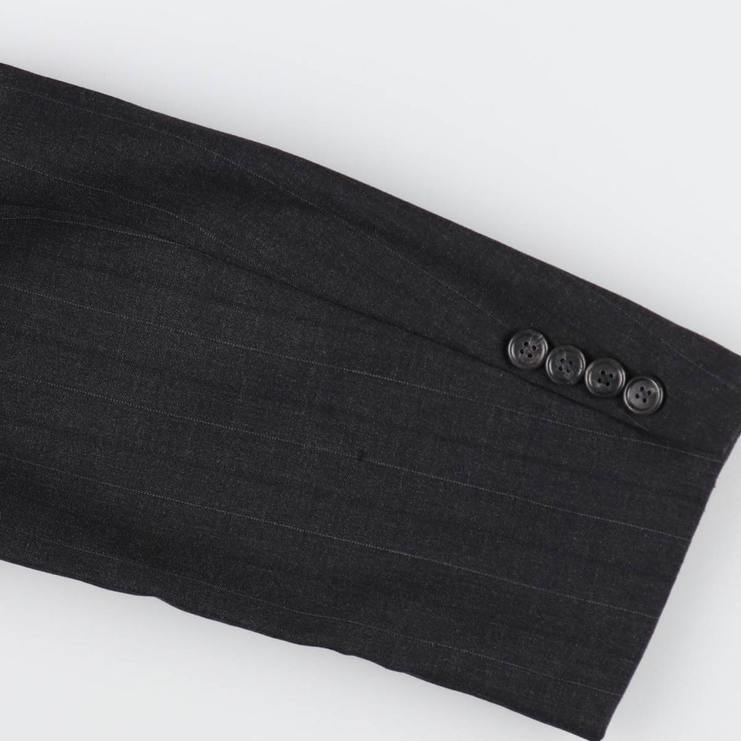 Burberry's Striped Pattern Wool Tailored Jacket Made in USA Men's L size wool Charcoal Vintage Second Hand