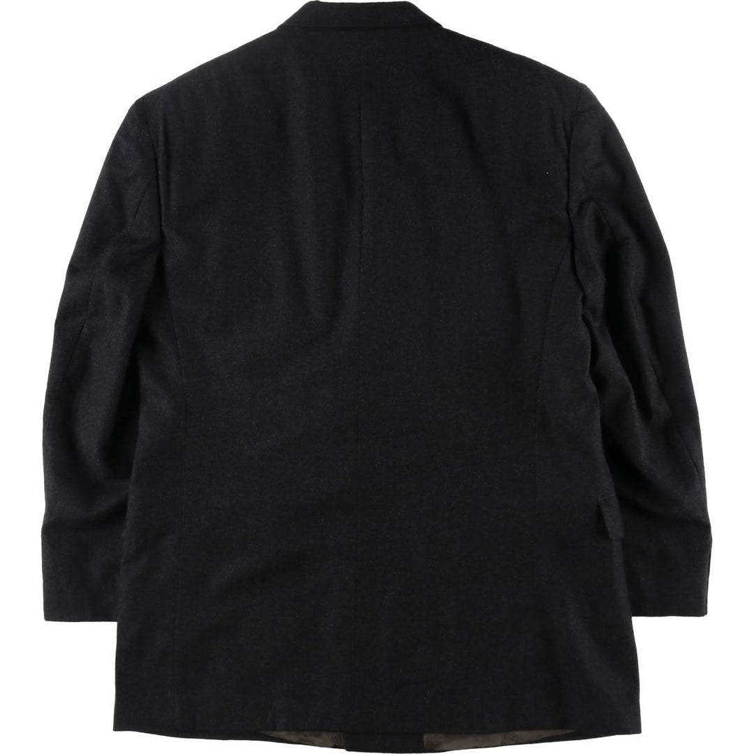 Burberry's peak lapel double-breasted wool tailored jacket, made in the USA, men's size XL wool Charcoal Vintage Second Hand
