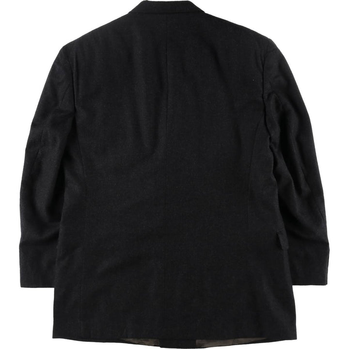 Burberry's peak lapel double-breasted wool tailored jacket, made in the USA, men's size XL wool Charcoal Vintage Second Hand
