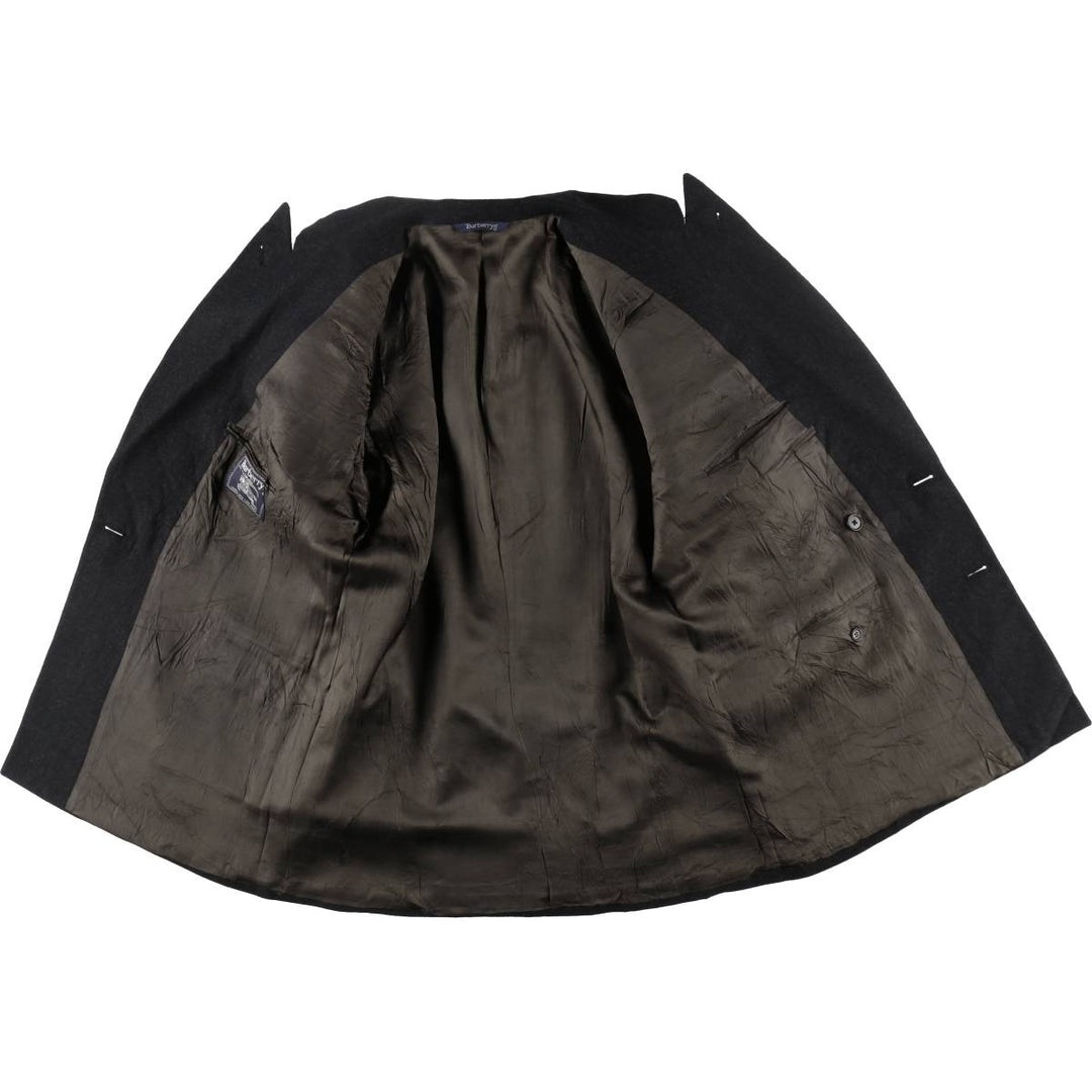 Burberry's peak lapel double-breasted wool tailored jacket, made in the USA, men's size XL wool Charcoal Vintage Second Hand