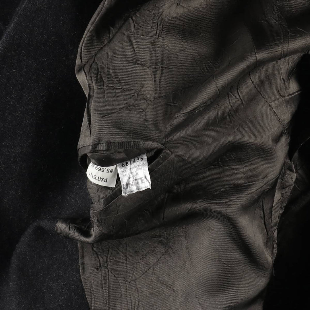 Burberry's peak lapel double-breasted wool tailored jacket, made in the USA, men's size XL wool Charcoal Vintage Second Hand