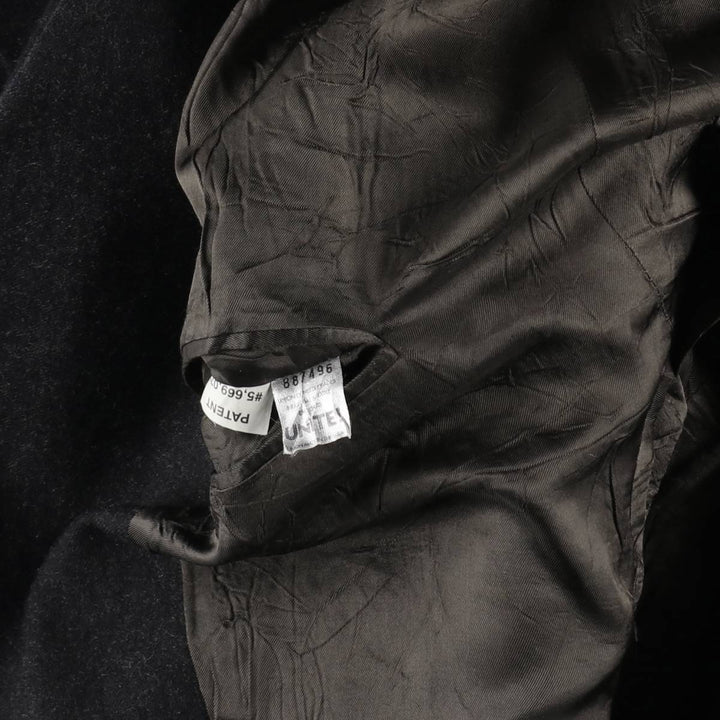 Burberry's peak lapel double-breasted wool tailored jacket, made in the USA, men's size XL wool Charcoal Vintage Second Hand