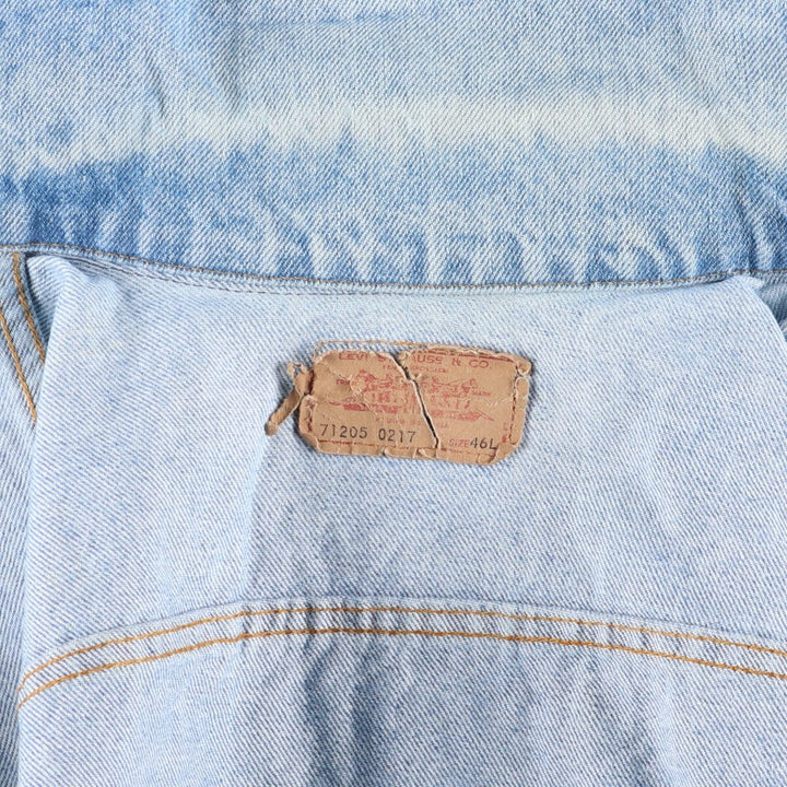 70'S Levi's 71205-0217 denim jacket, denim jacket, made in USA, men's size L, vintage /evb008258