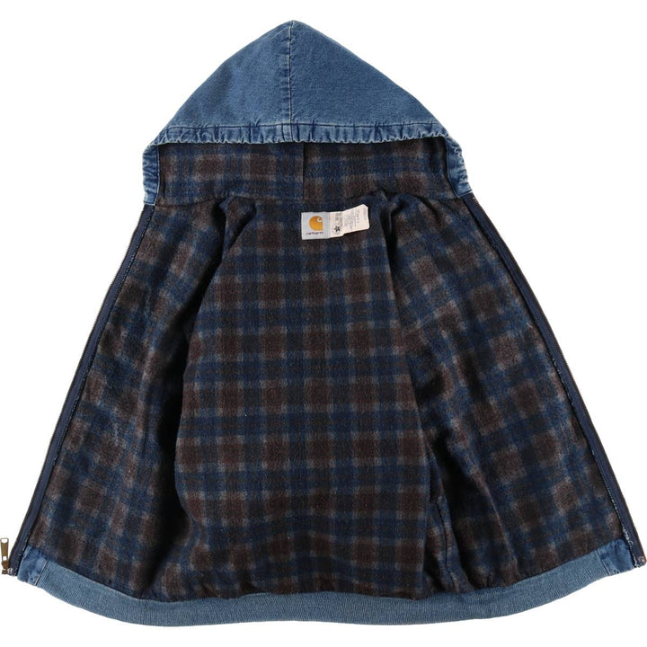 90'S Carhartt Active Jacket Denim Parka Made in USA Women's XL Vintage /evb008262