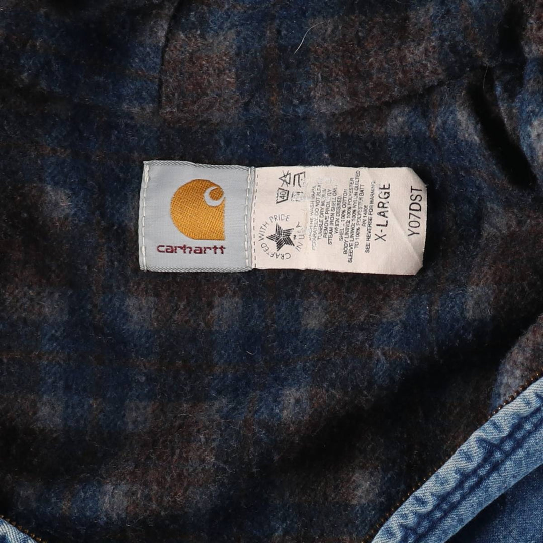 90'S Carhartt Active Jacket Denim Parka Made in USA Women's XL Vintage /evb008262