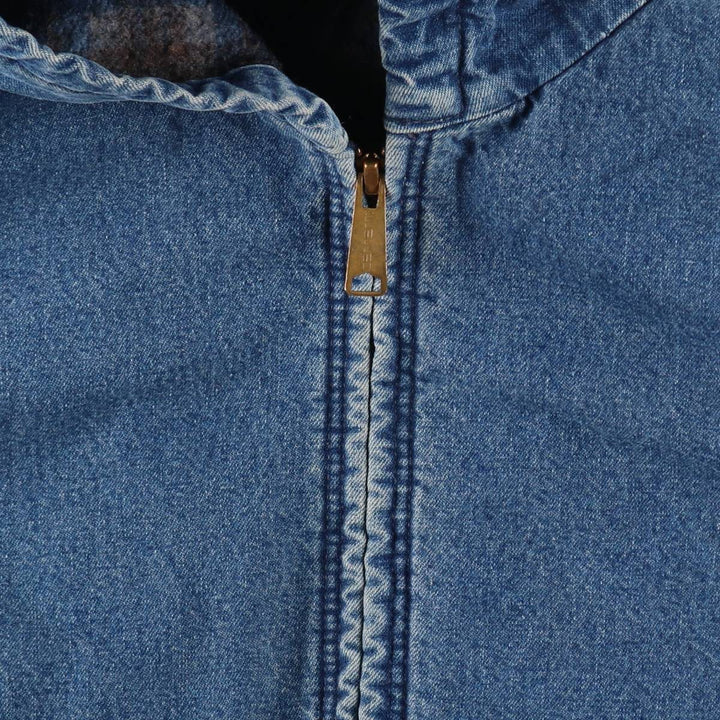 90'S Carhartt Active Jacket Denim Parka Made in USA Women's XL Vintage /evb008262
