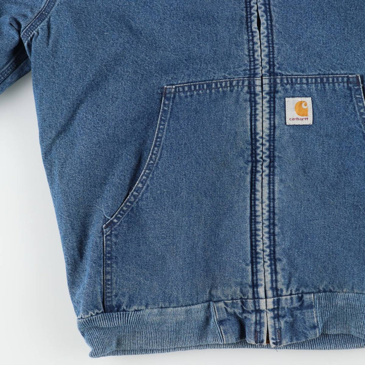90'S Carhartt Active Jacket Denim Parka Made in USA Women's XL Vintage /evb008262