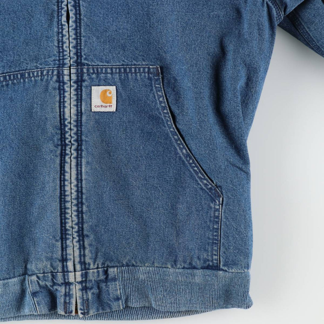 90'S Carhartt Active Jacket Denim Parka Made in USA Women's XL Vintage /evb008262