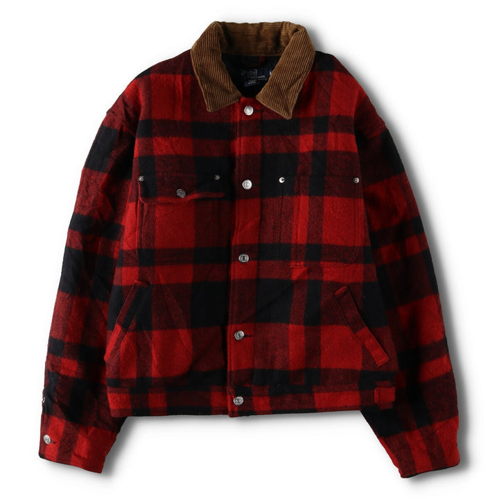 90'S POLO by Ralph Lauren Buffalo Check Wool Jacket Made in USA Men's M Size Vintage /evb008329