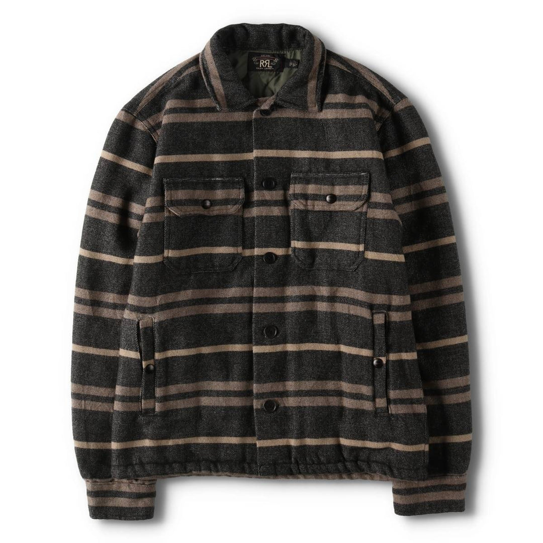 Ralph Lauren RRL Double RL 2nd Edition Multi-Border Shirt Jacket Men's S Size polyester Charcoal Vintage Second Hand