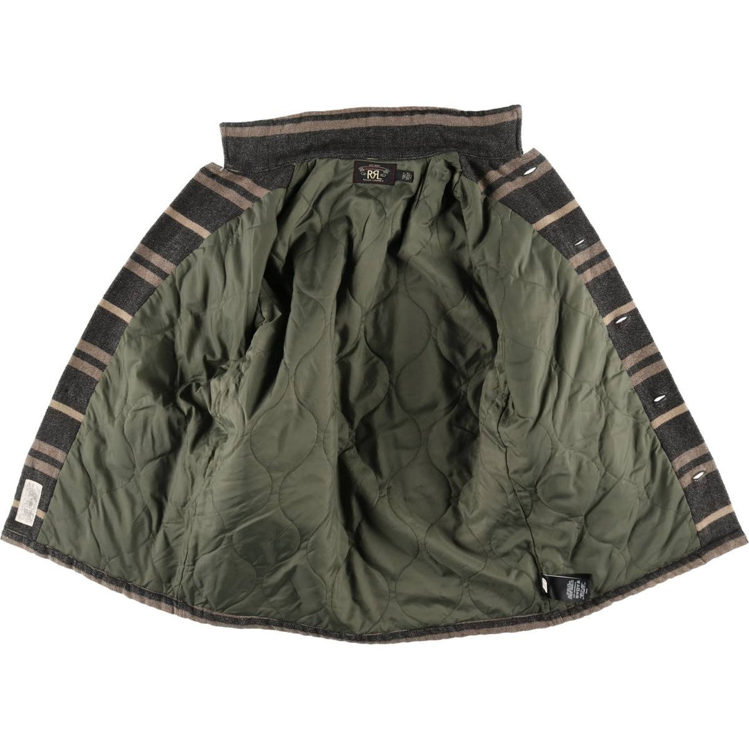 Ralph Lauren RRL Double RL 2nd Edition Multi-Border Shirt Jacket Men's S Size polyester Charcoal Vintage Second Hand